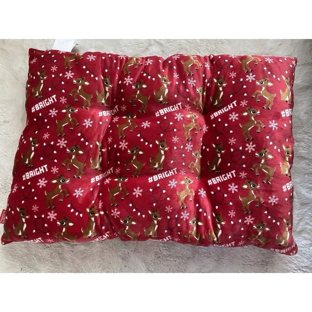 Rudolph‎ The Red Nose Reindeer Cozy Dog Pillow Pet BED Super Soft 23” X 36” Red